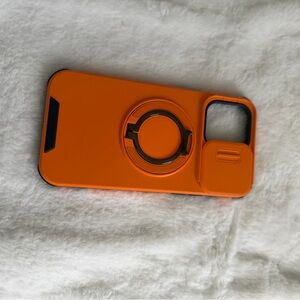 Orange Phone Case with Ring Holder 14 pro max